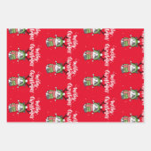 かわいい猫クリスマスストッキング詰め込み職人ガロール ラッピングペーパーシート (正面3)