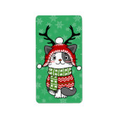 かわいい猫クリスマスストッキング詰め込み職人ガロール ラベル (正面)