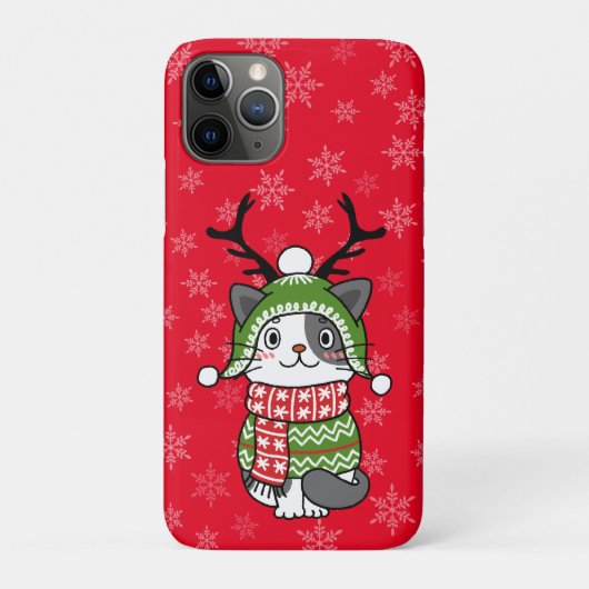 かわいい猫クリスマスストッキング詰め込み職人ガロール Case-Mate iPhoneケース (裏)