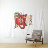 かわいい猫クリスマスチョコレートコーヒー タペストリー (インサイチュ(横))