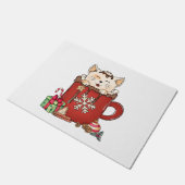 かわいい猫クリスマスチョコレートコーヒー ドアマット (アングル)