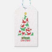 かわいい猫クリスマスツリー ギフトタグ (正面)