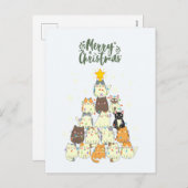 かわいい猫クリスマスツリー シーズンポストカード (正面/裏面)