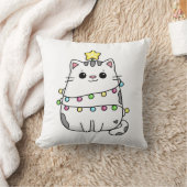 かわいい猫クリスマスデザイン クッション (ブランケット)