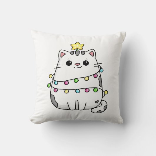 かわいい猫クリスマスデザイン クッション (正面)