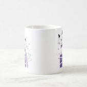 かわいい猫クリスマスプレゼントMUG (紫) コーヒーマグカップ (中央)