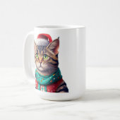 かわいい猫クリスマスマグカップ コーヒーマグカップ (正面左)