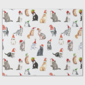 かわいい猫クリスマスラッピング紙 ラッピングペーパー (フラット)