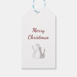 かわいい猫クリスマス猫ちゃんエレガント脚本 ギフトタグ