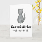 かわいい猫グリーティングカード – オリジナルのアートワーク カード (黄色い花)