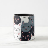 かわいい猫コラージュマグカップ マグカップ (中央)