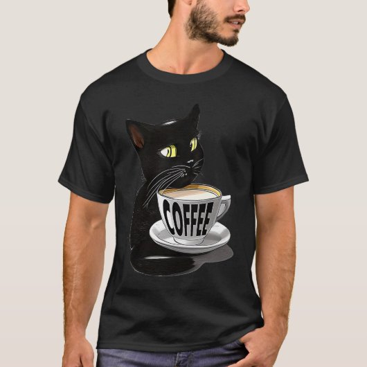 かわいい猫コーヒー ネコ ジャバ 子猫 Tシャツ (正面)