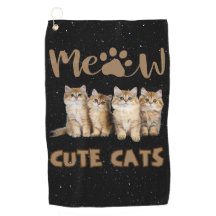 かわいい猫ゴルフタオル
