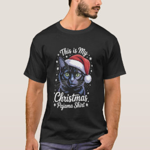 かわいい猫サンタ帽子クリスマスXmas子猫男性用W Tシャツ