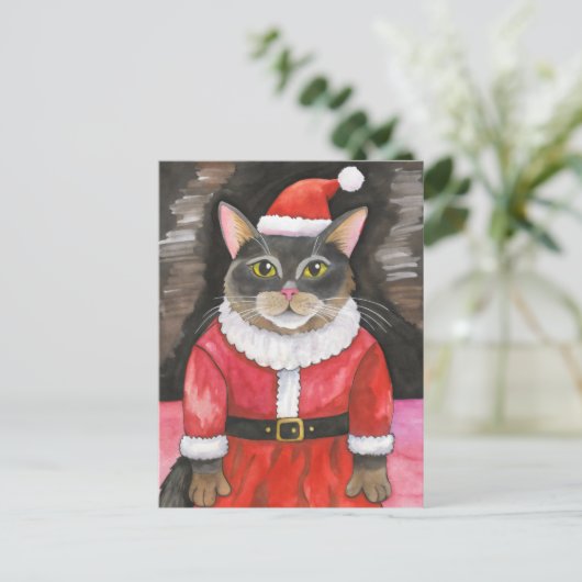 かわいい猫サンタ・クリスマス ポストカード (スタンド正面)