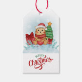 かわいい猫サンタ・ハット・クリスマス ギフトタグ (正面)