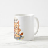 かわいい猫シェフのパンケーキ作り コーヒーマグカップ (正面右)