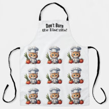 かわいい猫シェフオールオーバープリントエプロン