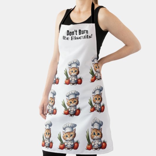 かわいい猫シェフオールオーバープリントエプロン エプロン (インサイチュ)