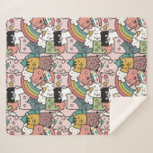 かわいい猫シェルパ毛布 シェルパブランケット (正面(横))