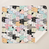 かわいい猫シェルパ毛布 シェルパブランケット (正面(横))