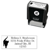 かわいい猫シルエット差出人住所スタンプ セルフインキングスタンプ (インサイチュ)