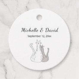 かわいい猫シンプルスケッチ結婚ズ フェイバータグ