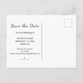 かわいい猫シンプルスケッチ結婚式日時を保存 案内ポストカード (裏面)