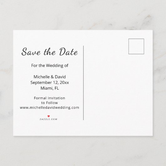 かわいい猫シンプルスケッチ結婚式日時を保存 案内ポストカード (裏面)