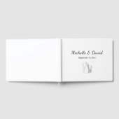 かわいい猫スケッチシンプル結婚披露宴 ゲストブック (全面)