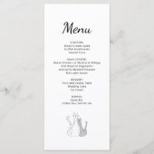 かわいい猫スケッチシンプル結婚披露宴 メニュー (正面)