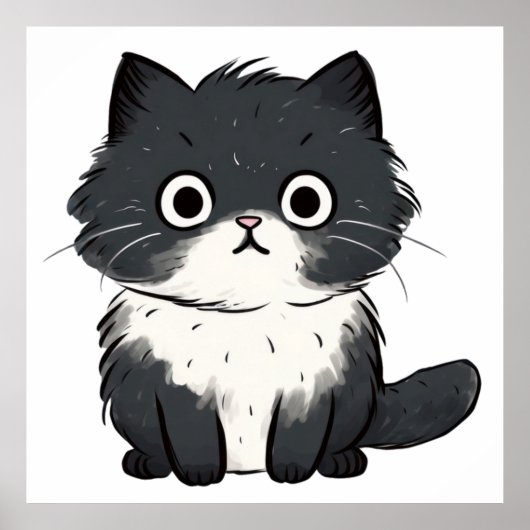 かわいい猫スケッチ ポスター (正面)