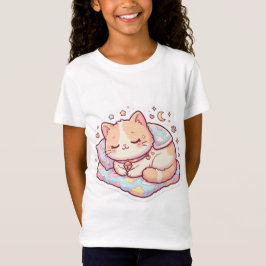 かわいい猫ステッカー風キッズTシャツ | 愛らしい Tシャツ