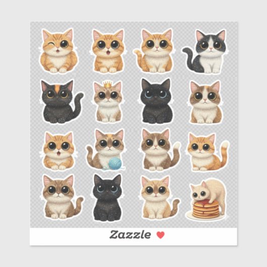 かわいい猫ステッカー  シール (シート)