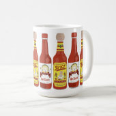 かわいい猫スパイシーなホットソースイラストレーション コーヒーマグカップ (正面右)