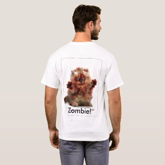 かわいい猫ゾンビではなく! Tシャツ (裏面フル)