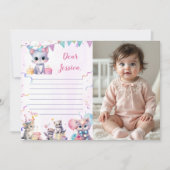 かわいい猫タイムカプセルノートメッセージカード 招待状 (正面)