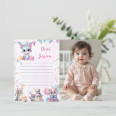 かわいい猫タイムカプセルノートメッセージカード 招待状 (スタンド正面)