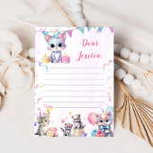 かわいい猫タイムカプセルノートメッセージカード 招待状