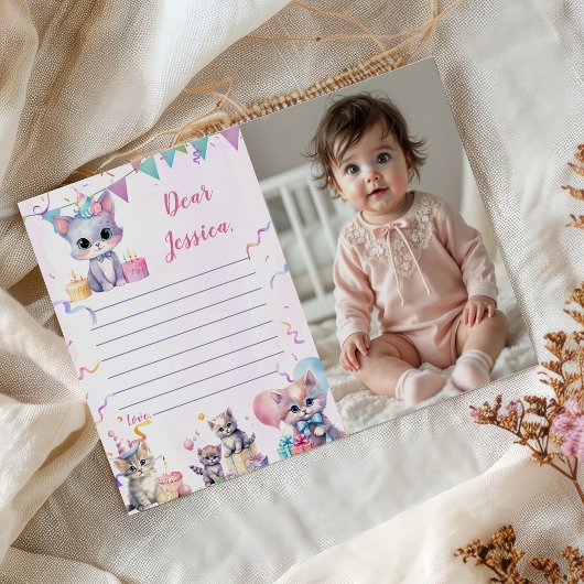 かわいい猫タイムカプセルノートメッセージカード 招待状