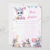 かわいい猫タイムカプセルノートメッセージカード 招待状 (正面)