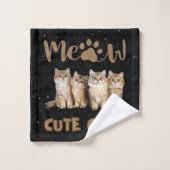 かわいい猫タオル バスタオルセット (ウォッシュタオル)