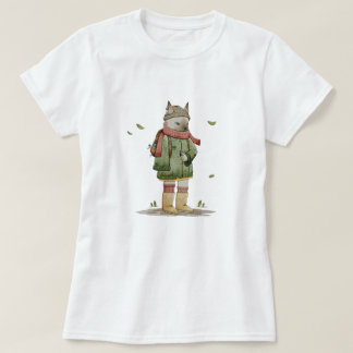 かわいい猫デザインイラストレーション- Tシャツ