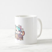 かわいい猫デザイン コーヒーマグカップ (正面右)