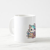 かわいい猫デザイン コーヒーマグカップ (正面左)