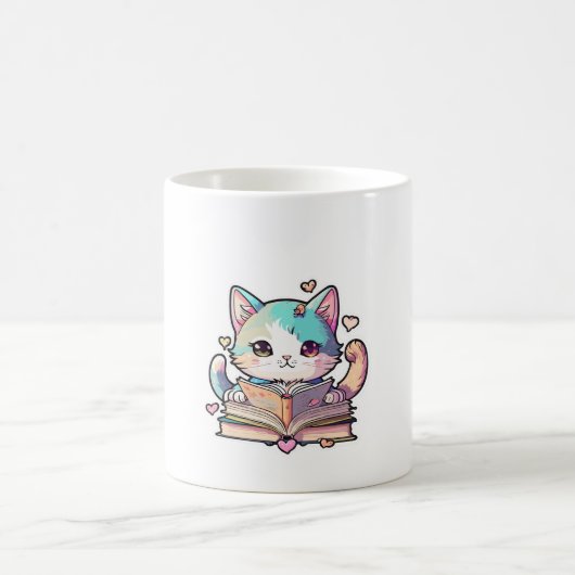 かわいい猫デザイン コーヒーマグカップ (中央)