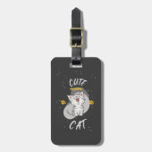かわいい猫デザイン ラゲッジタグ (正面縦)