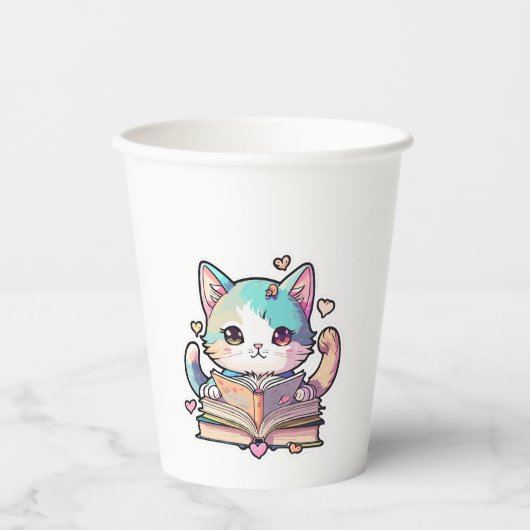 かわいい猫デザイン 紙コップ (正面)
