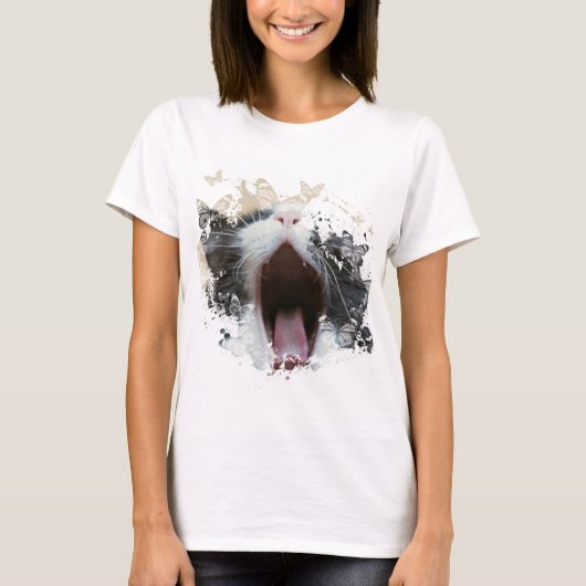 かわいい猫デザイン Tシャツ (正面)