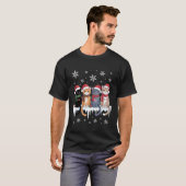 かわいい猫トナカイクリスマス Tシャツ (正面フル)